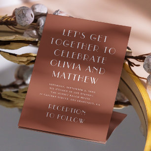 Invitation La typographie en terre cuite chute minimaliste ma