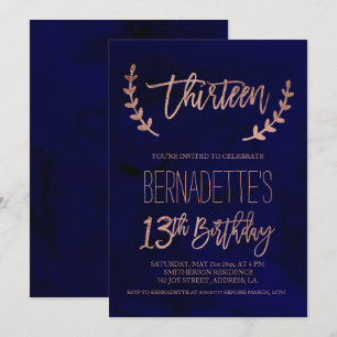 Invitation La typographie rose d'or fait varier le pas
