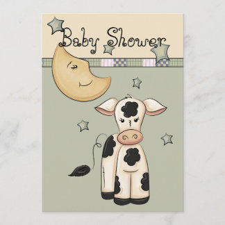 Invitation La vache s'est emparée de la lune Baby Shower Invi