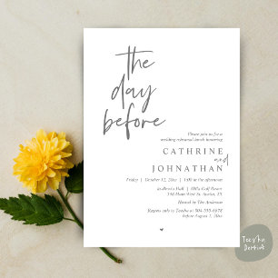 Invitation La veille, Déjeuner de répétition Mariage