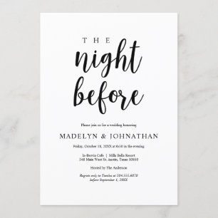 Invitation La veille, dîner de répétition de mariage rustique