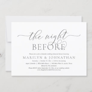 Invitation La veille, Dîner de répétition Mariage