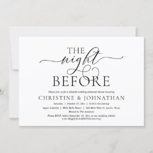 Invitation La veille, Dîner de répétition Mariage