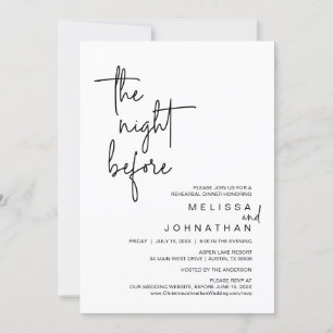 Invitation La veille, Dîner de répétition Mariage