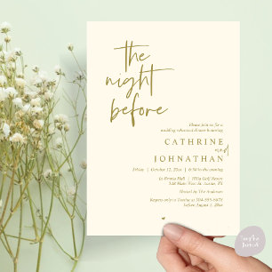 Invitation La veille, Dîner de répétition Mariage