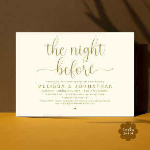 Invitation La veille, Dîner de répétition Mariage