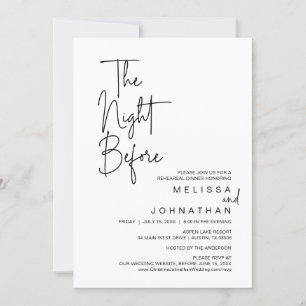 Invitation La veille, Dîner de répétition Mariage