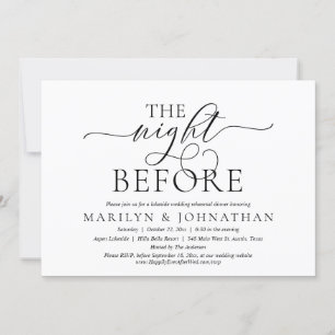 Invitation La veille, Dîner de répétition Mariage