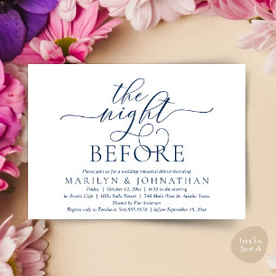 Invitation La veille, Dîner De Répétition Mariage Classique