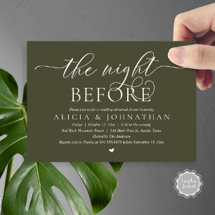 Invitation La veille, Dîner De Répétition Mariage Classique