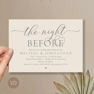 Invitation La veille, Dîner De Répétition Mariage Classique