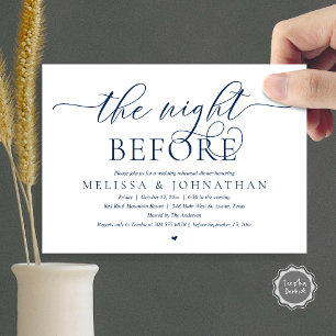 Invitation La veille, Dîner De Répétition Mariage Classique