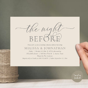 Invitation La veille, Dîner De Répétition Mariage Classique