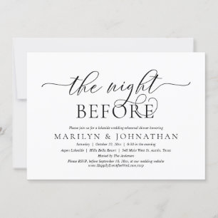 Invitation La veille, Dîner de répétition Mariage Invitat