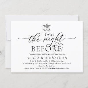 Invitation La veille, Dîner De Répétition Mariage Moderne