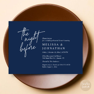 Invitation La veille, Dîner De Répétition Mariage Moderne