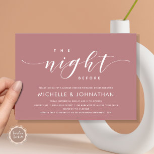 Invitation La veille, Dîner De Répétition Mariage Moderne