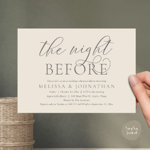 Invitation La veille, Dîner De Répétition Mariage Moderne