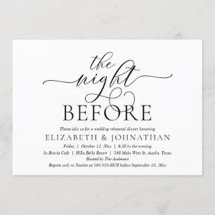 Invitation La veille, Dîner De Répétition Mariage Moderne