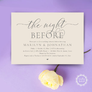 Invitation La veille, Dîner De Répétition Mariage Parfait