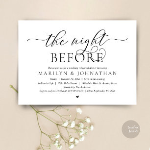 Invitation La veille, Dîner De Répétition Mariage Parfait