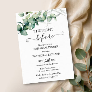 Invitation La veille du dîner de répétition