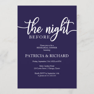 Invitation La veille du dîner de répétition Navy Blue