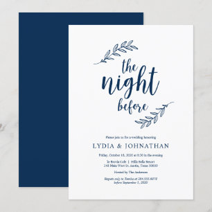 Invitation La veille, Navy Blue, Dîner de répétition