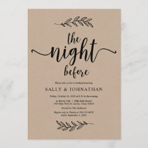 Invitation La veille, Rustic Kraft, Dîner de répétition