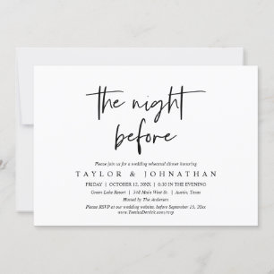 Invitation La veille, Soirée de répétition Mariage