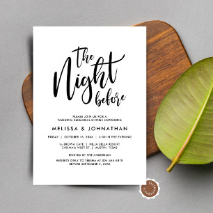 Invitation La veille, Soirée de répétition Mariage