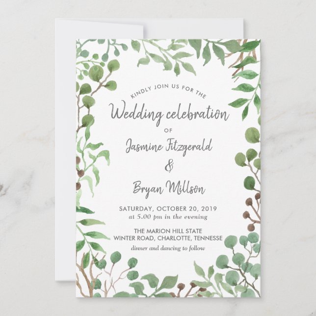 Invitation La verdure botanique | Feuille | MARIAGE (Devant)