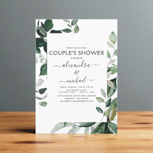 Invitation La verdure botanique La douche de Couple