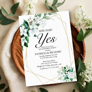 Invitation La verdure Elle a dit oui Fête de fiançailles