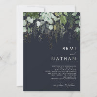 La verdure et la feuille d'or | Dark Navy tout en 