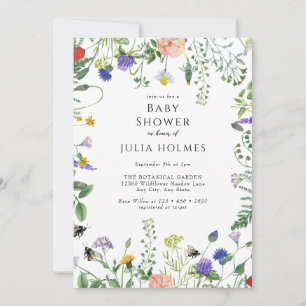 Invitation La verdure fleur sauvage Flore des abeilles BA