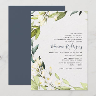 Invitation La verdure florale blanche élégante tressent