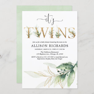 Invitation La verdure jumelle l'invitation de baby shower,