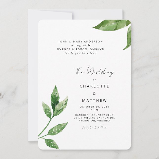 Invitation La verdure Les deux ensembles de parents ont fait  (Devant)