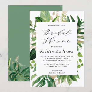 Invitation La verdure Palme tropicale Feuille Fête des mariée