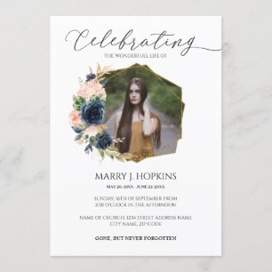 Invitation La vie en fleurs de la Navy Blush