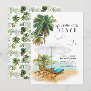 Invitation La vie est meilleure à la plage Annonce de déménag