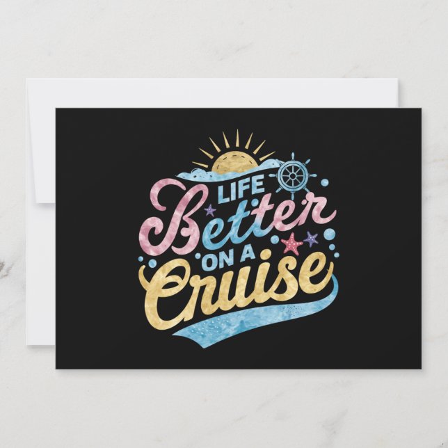 Invitation La Vie Est Meilleure Sur Une Croisière Famille Vac (Devant)