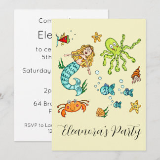 Invitation La vie marine personnalisée sous la mer