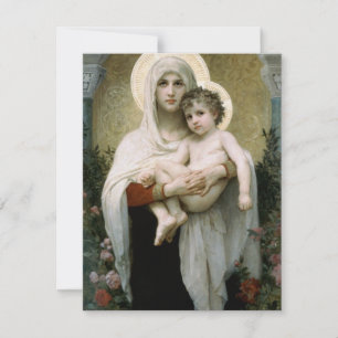 Invitation La Vierge des Roses de Bouguereau (1903)