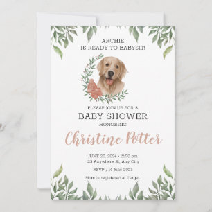 Invitation Lab Retriever Chien Chien Chien Chiot Verdure Baby