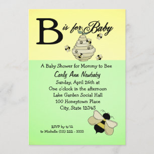 Invitation L'abeille est pour le Baby shower