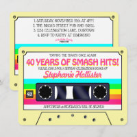 Label Cassette Néon Rétro des Années 80 pour une F