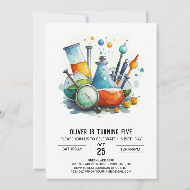 Invitation Laboratoire de potion pour enfants Scientifique An (Devant)