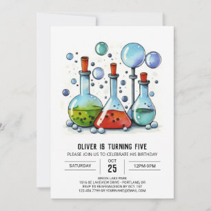 Invitation Laboratoire des enfants d'aquarelle Anniversaire